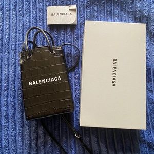 Balenciaga shopping croc phone holder